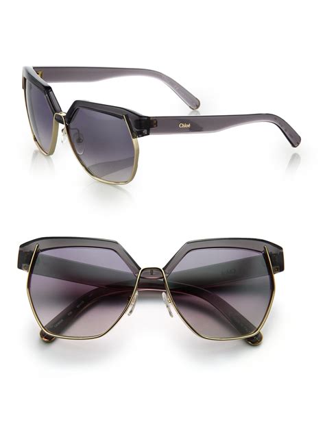 chloe 60mm square sunglasses